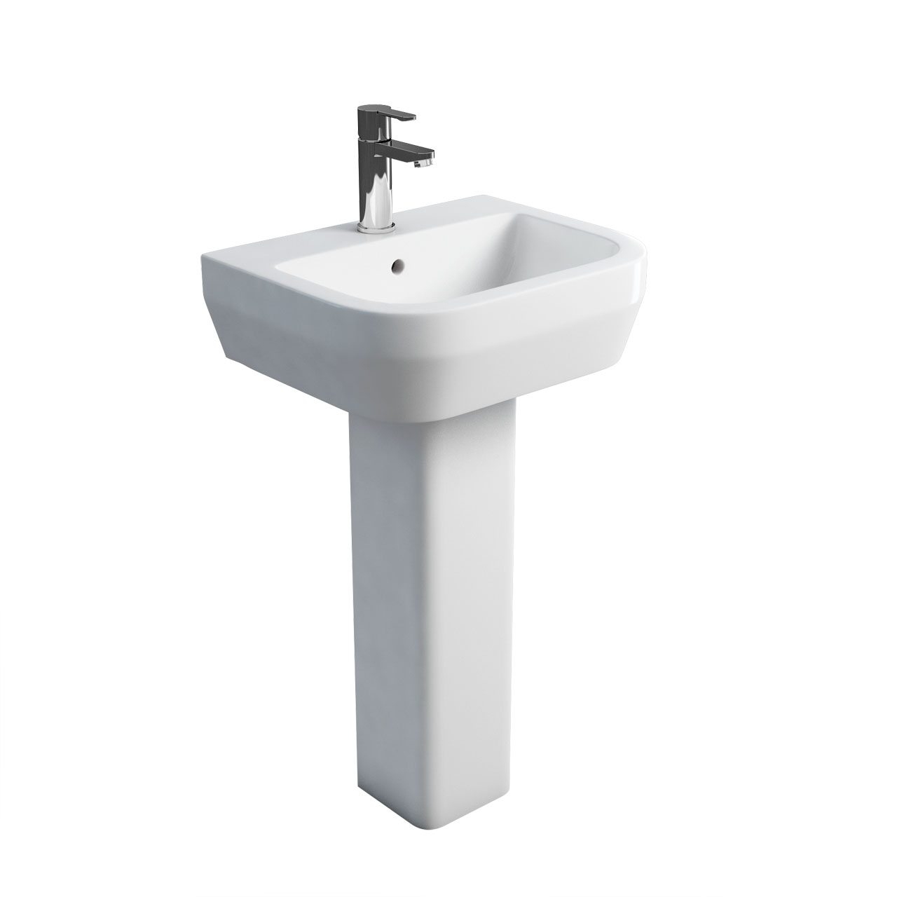 Curve S30 500 basin and square fronted pedestal
